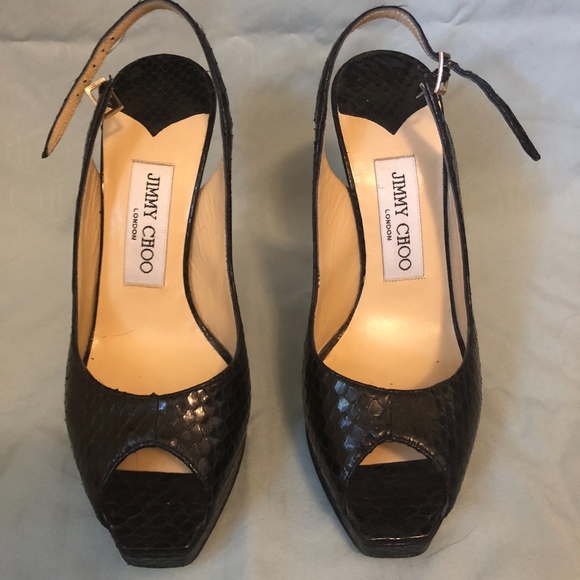 Size 36 (US 6) JIMMY CHOO Slingback Black Pumps - Picture 1 of 7